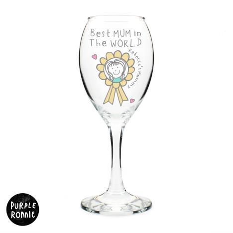 Personalised Purple Ronnie Rosette Wine Glass Extra Image 1